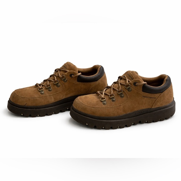 Vintage Y2K Skechers Highlanders Tan Suede Chunky Hiking Shoes Women’s Size 8